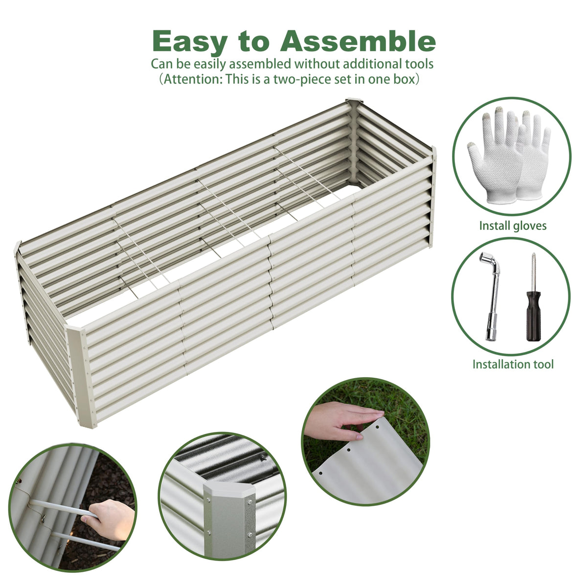 Kinddeer galvanized steel planter box for durable outdoor gardening.