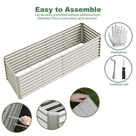 Kinddeer galvanized steel planter box for durable outdoor gardening.