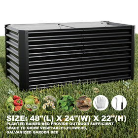 Kinddeer galvanized steel planter outdoors resists rust for long lasting beds