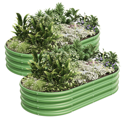 Kinddeer oval raised garden bed assembly with included tools for quick setup.