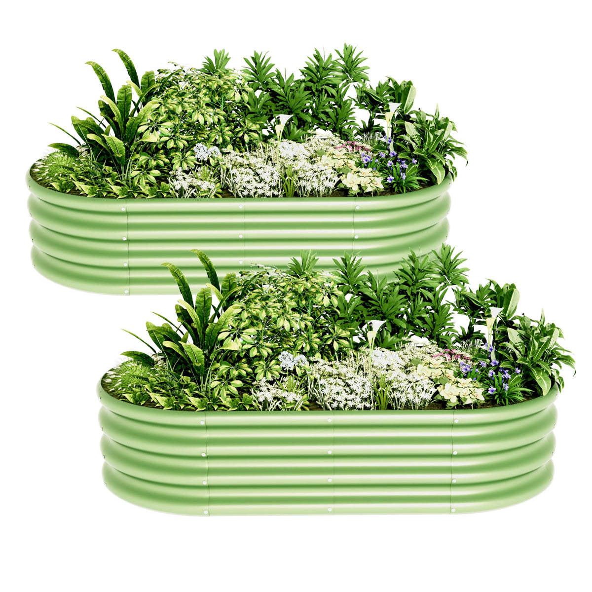 Kinddeer oval raised bed kit suits versatile outdoor planting setups.