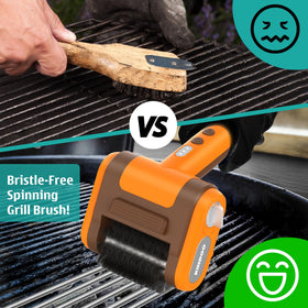 Kindoo brush with 800 RPM motor delivers fast grease removal.