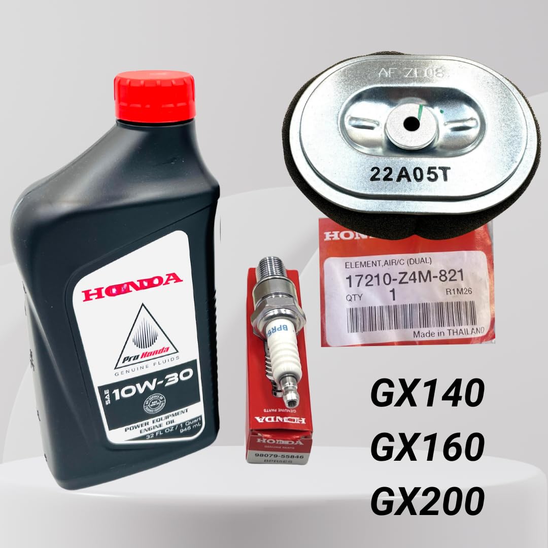 Kindza tune up kit includes air filter and spark plug for GX engines, supporting reliable starts