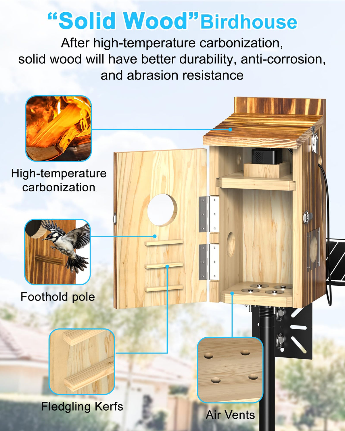 KinetCam no-light-pollution design preserves nesting calm and natural behavior.