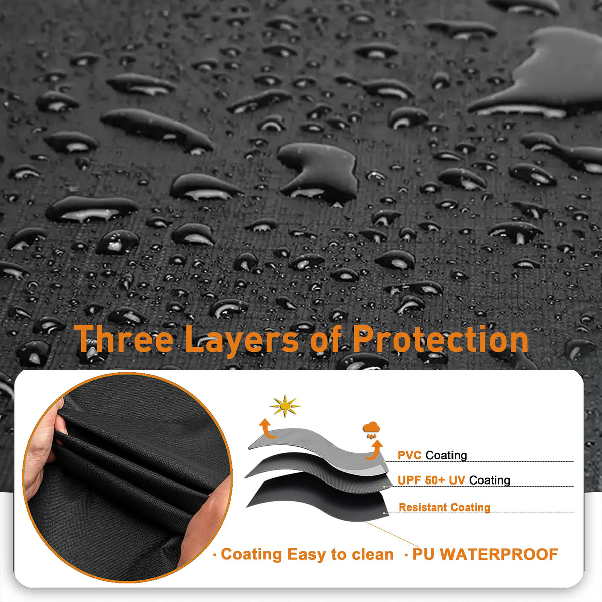 Kinetrail grill cover adjustable straps provide secure wind protection.