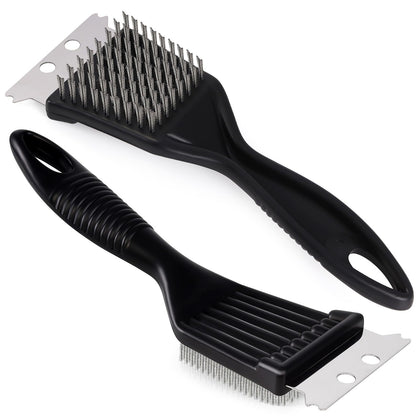 KINYFY 2-piece grill brush and scraper cleans grill grates efficiently