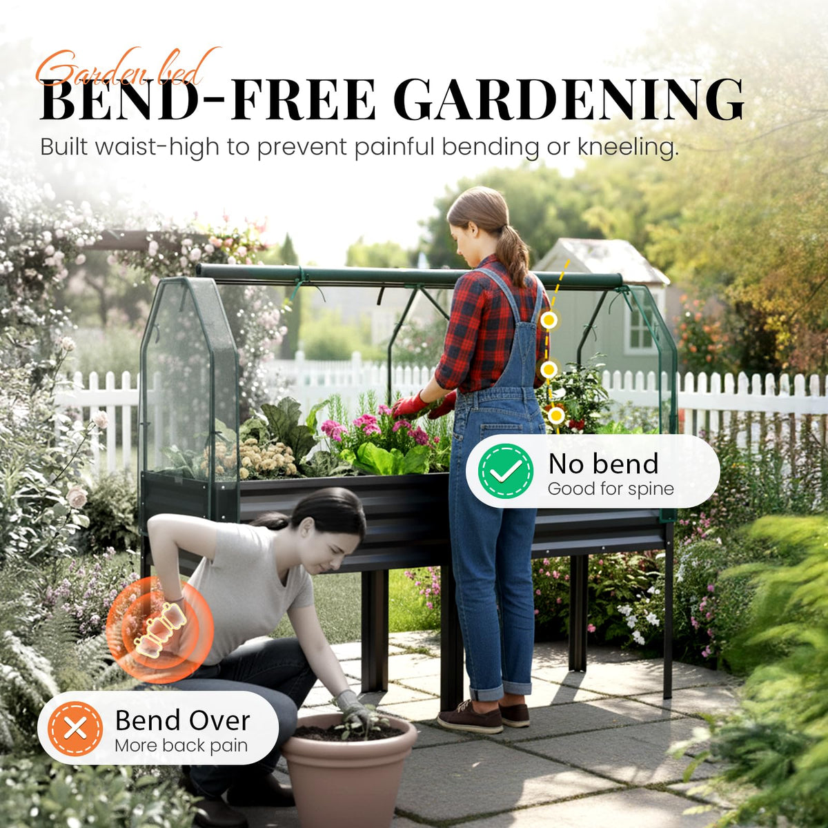 King Bird raised bed with three modes netting greenhouse and open configuration