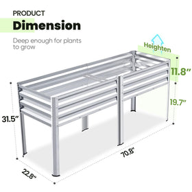 King Bird 600 lb capacity galvanized planter suitable for heavy soil and plants.