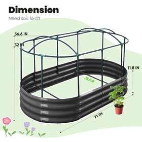 KING BIRD arched top frame increases interior space for larger plants.