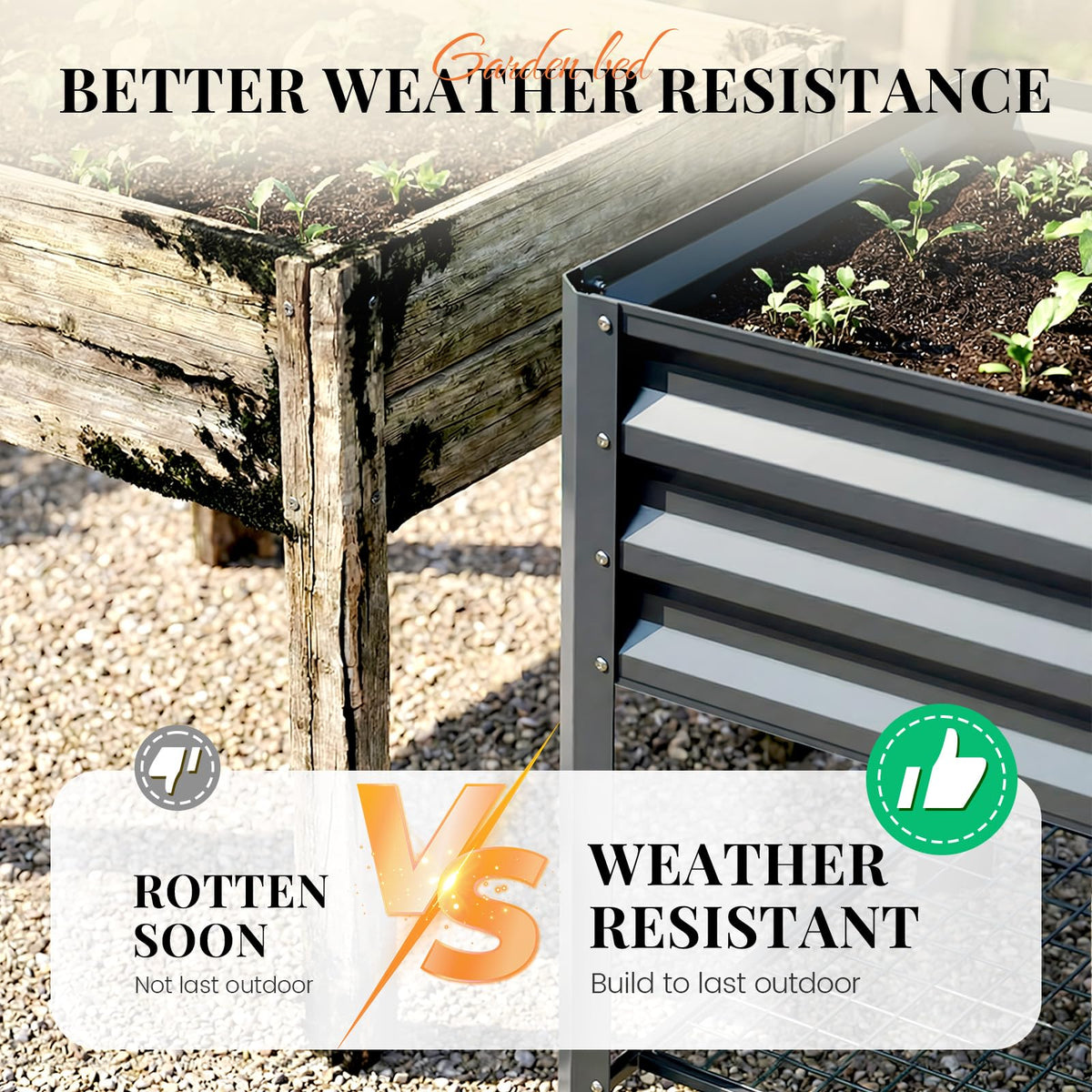 KING BIRD dark grey galvanized finish combines durability and modern look.