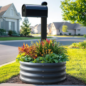 KING BIRD dark-grey round planter suitable for modern outdoor spaces