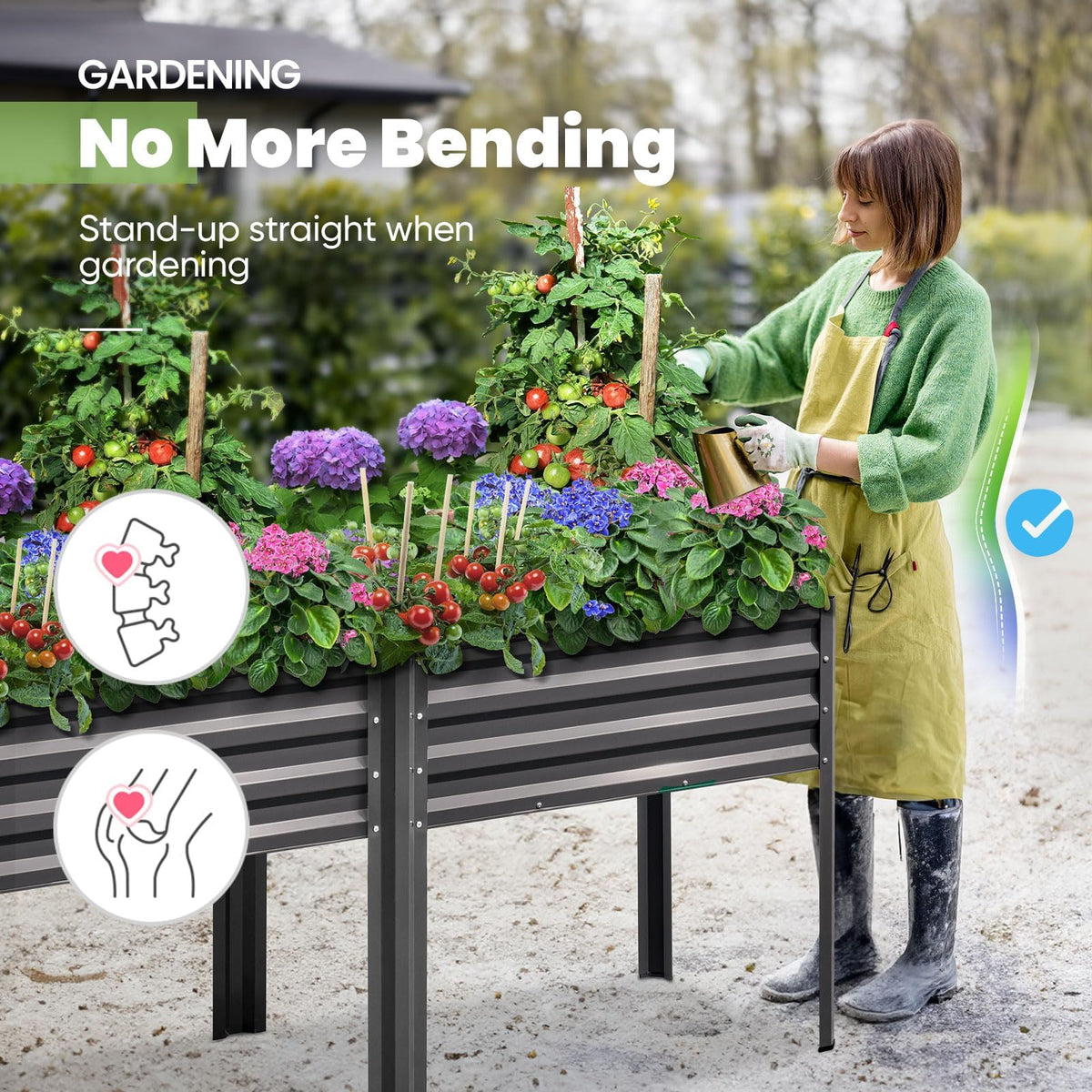 KING BIRD garden bed features ample drainage holes for healthy roots.