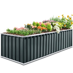 KING BIRD galvanized raised bed ready for assembly with sturdy 101x36x24 dimensions.