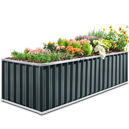 KING BIRD galvanized raised bed ready for assembly with sturdy 101x36x24 dimensions.
