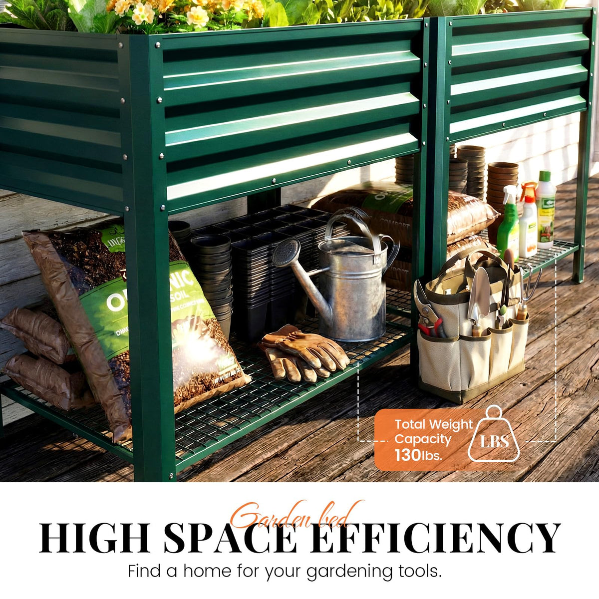 KING BIRD galvanized steel planter texture highlights a durable, rust-resistant frame.