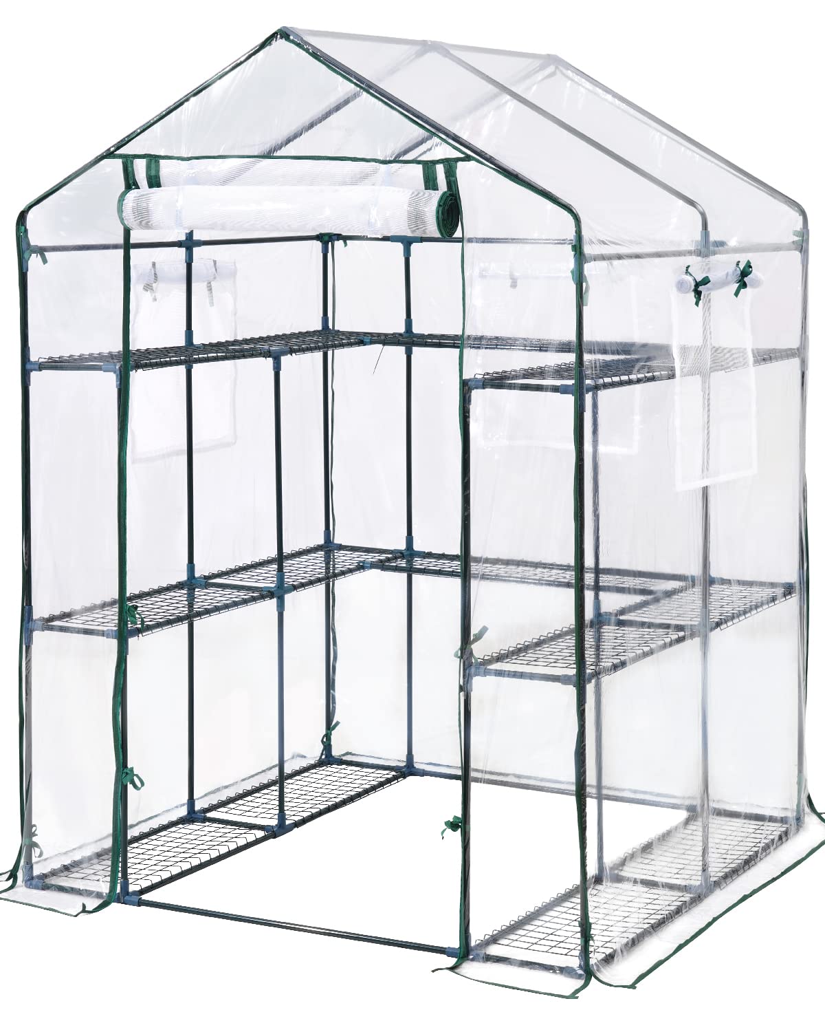 King Bird greenhouse front view showcases spacious walk-in design for easy plant access