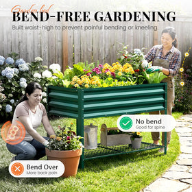 Side profile of King Bird raised garden bed at 31.5 inches for ergonomic planting height.