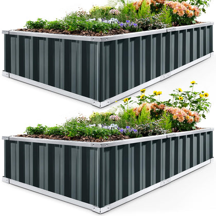 King Bird raised garden bed frame assembly shows sturdy galvanized steel support.