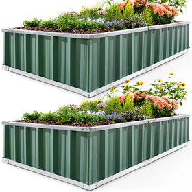 KING BIRD raised garden bed side view highlights sturdy galvanized steel for durable outdoor planting.
