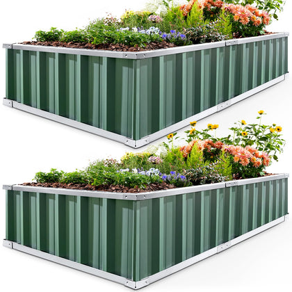 KING BIRD raised garden bed side view highlights sturdy galvanized steel for durable outdoor planting.