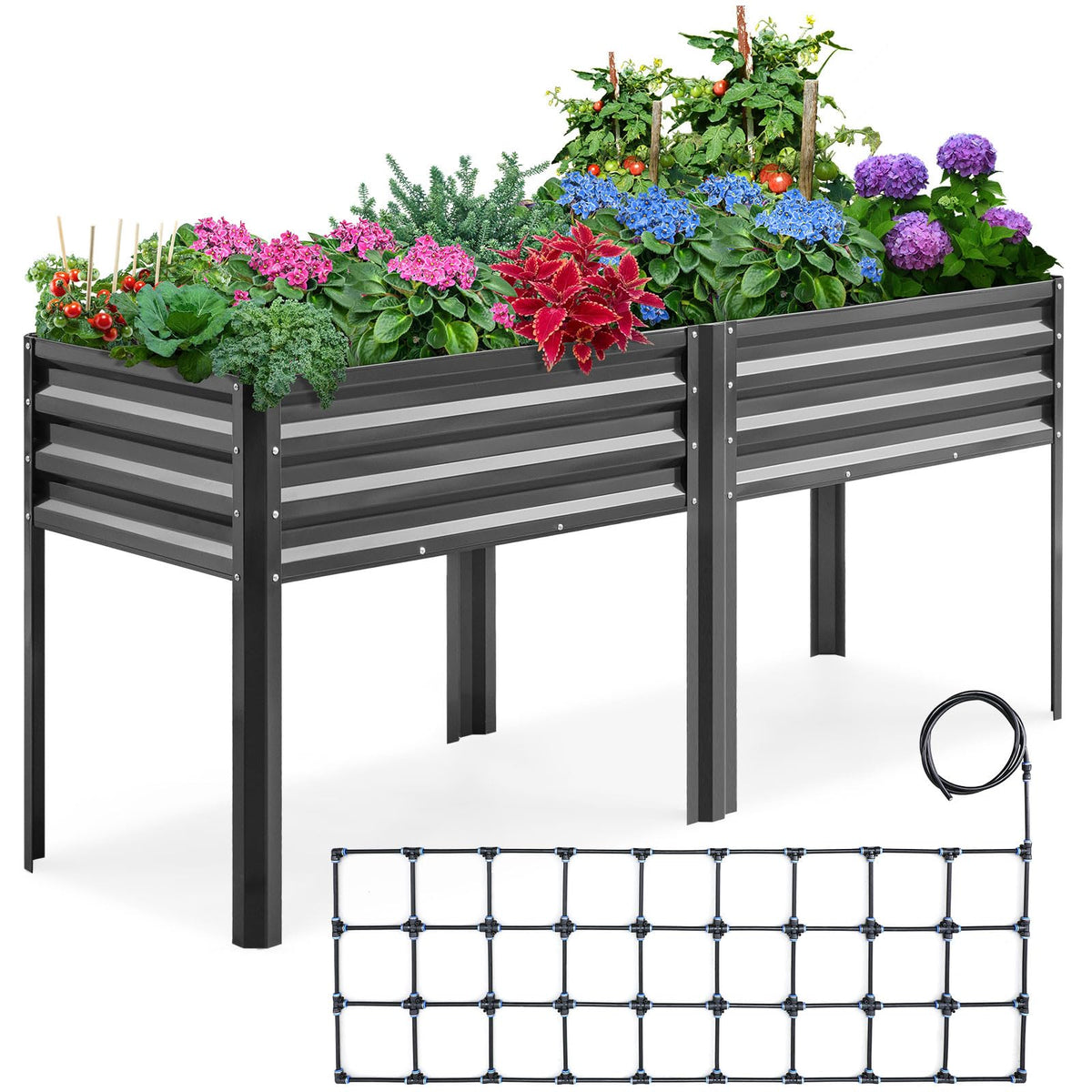 KING BIRD raised garden bed with legs offers ergonomic height for easy gardening.