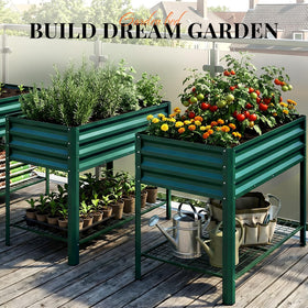King Bird raised bed demonstrating sturdy 400 lb capacity with soil and plants.
