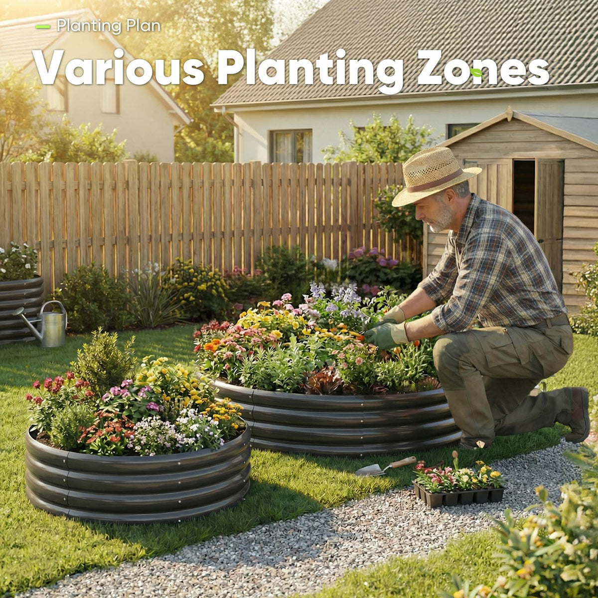 KING BIRD round planter with modular, stackable design