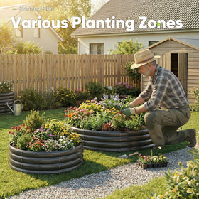 KING BIRD round planter with modular, stackable design