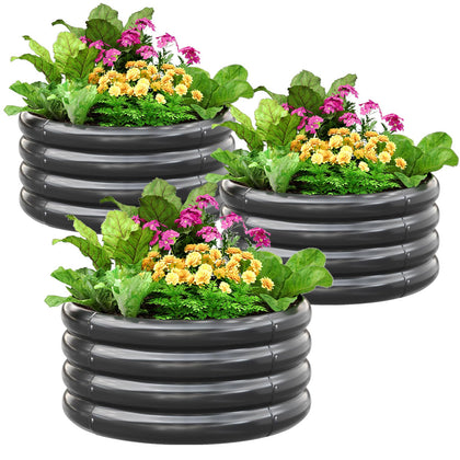 KING BIRD round raised garden bed 24x24 design for versatile planting