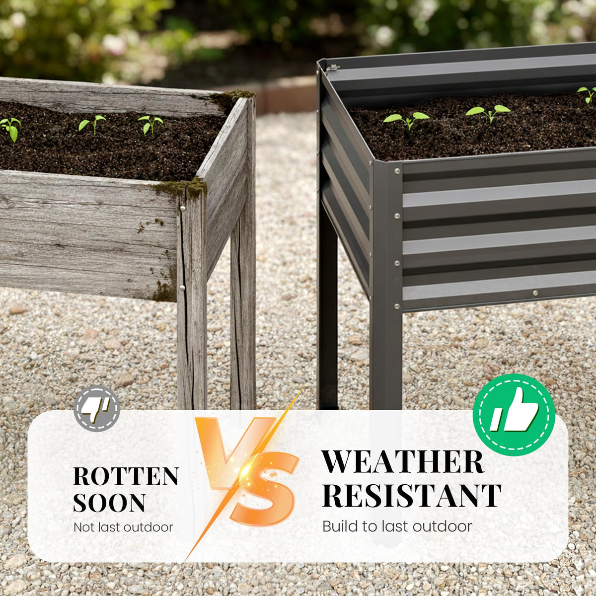 King Bird spacious 71x23x32 frame provides a roomy planting area