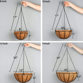 Kingbuy farmhouse-wire plant basket adds rustic charm to balcony.