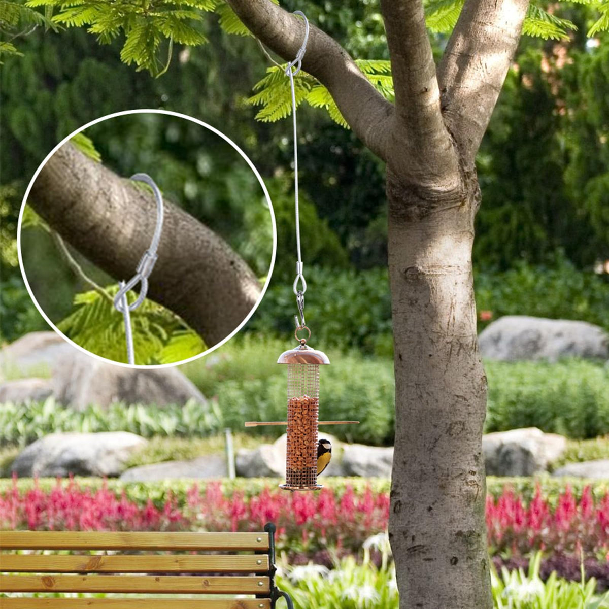 Kingdder outdoor decor hanger setup for versatile garden displays.