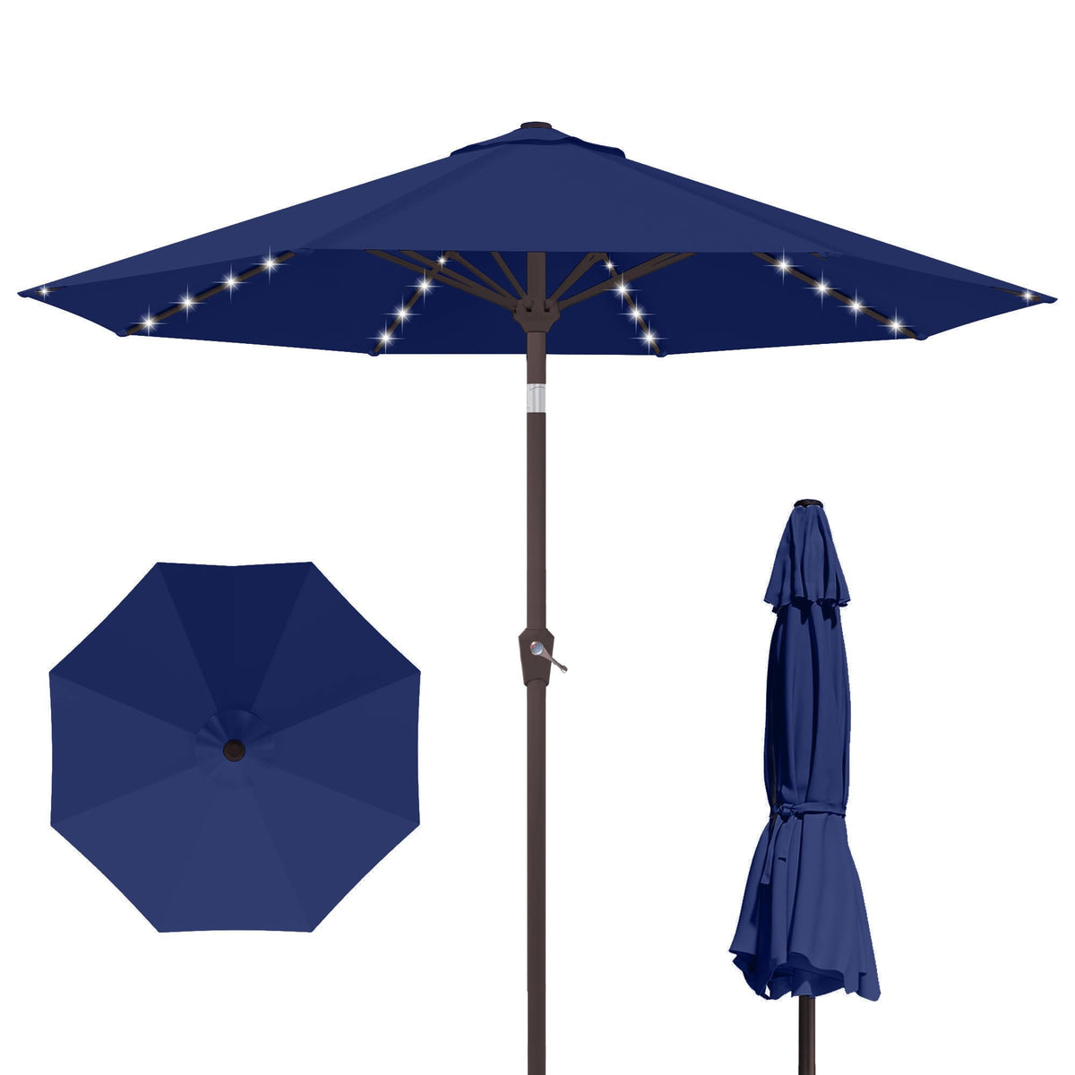 Kingdura 9ft umbrella top view shows spacious shade for dining