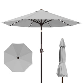 Kingdura 9ft solar umbrella with LED ribs for inviting evening lighting