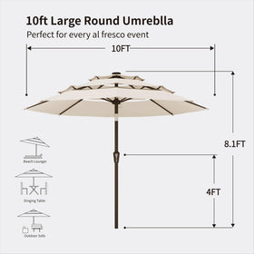 Kingdura poolside beige umbrella ideal for backyard shade