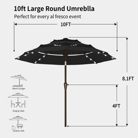 Wind vents stabilize the umbrella during breezes for confident use.
