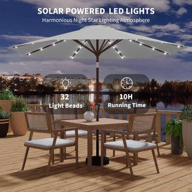 Sturdy eight-rib frame supports reliable canopy coverage.