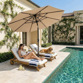 Kingdura UV protection label on umbrella for sunny days
