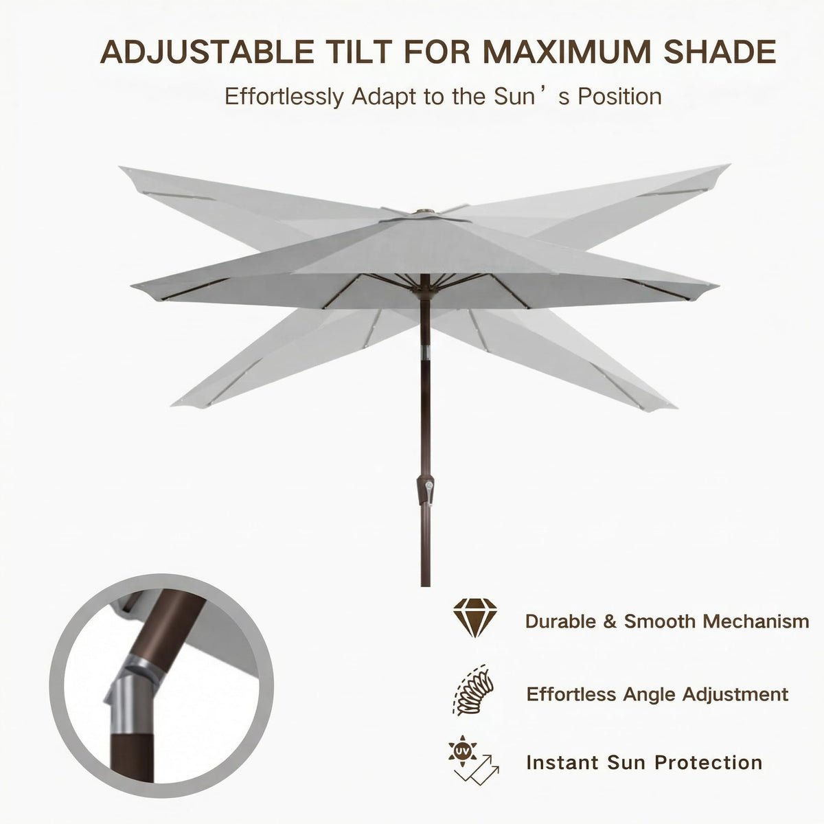 Water-repellent solution-dyed fabric resists stains and moisture.