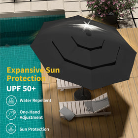 32 solar LEDs illuminate softly without needing electrical cords.
