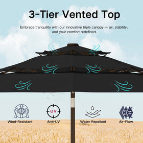 The 3-tier vented top promotes airflow to keep you cool.