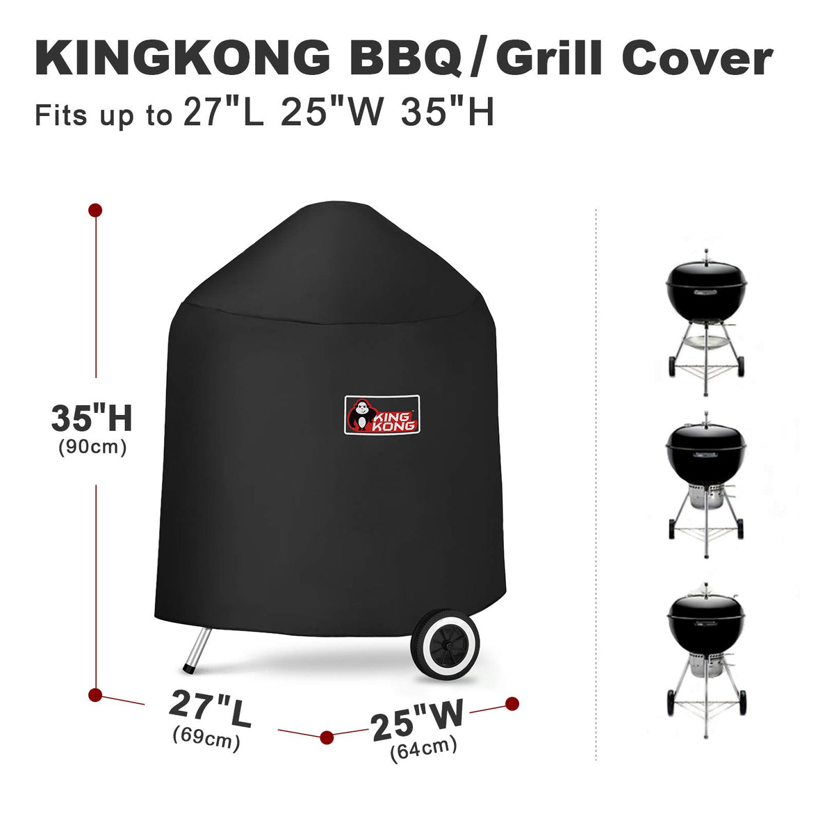 Kingkong grill brush and tongs included for post-grill cleanup