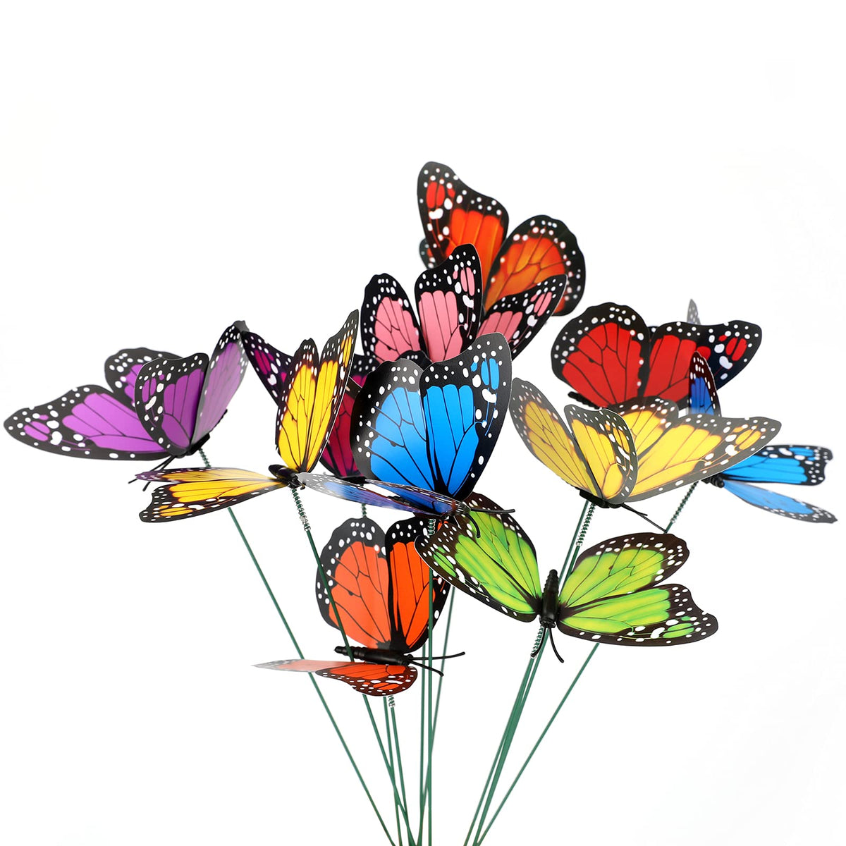 KINGLAKE butterfly garden stake in green adds vibrant curb appeal to outdoor spaces