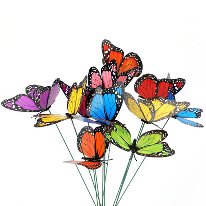 KINGLAKE butterfly garden stake in green adds vibrant curb appeal to outdoor spaces