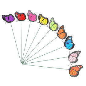 KINGLAKE butterfly garden stake in pink brings cheerful lawn decor