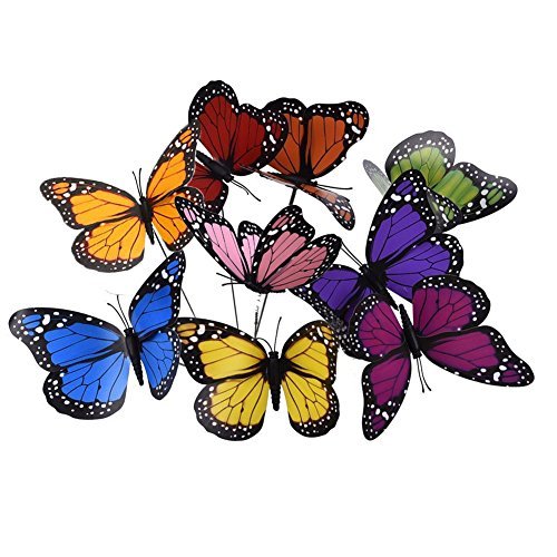 KINGLAKE butterfly garden stake in purple creates whimsical focal points