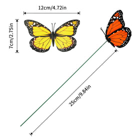KINGLAKE butterfly garden stake in rose red enhances flower beds