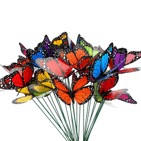 KINGLAKE butterfly garden stake in yellow brightens patios and planters