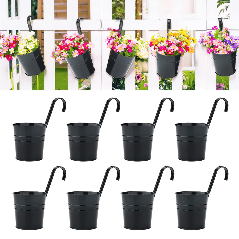 KINGLAKE hanging pots for balcony decor with easy detachable hooks