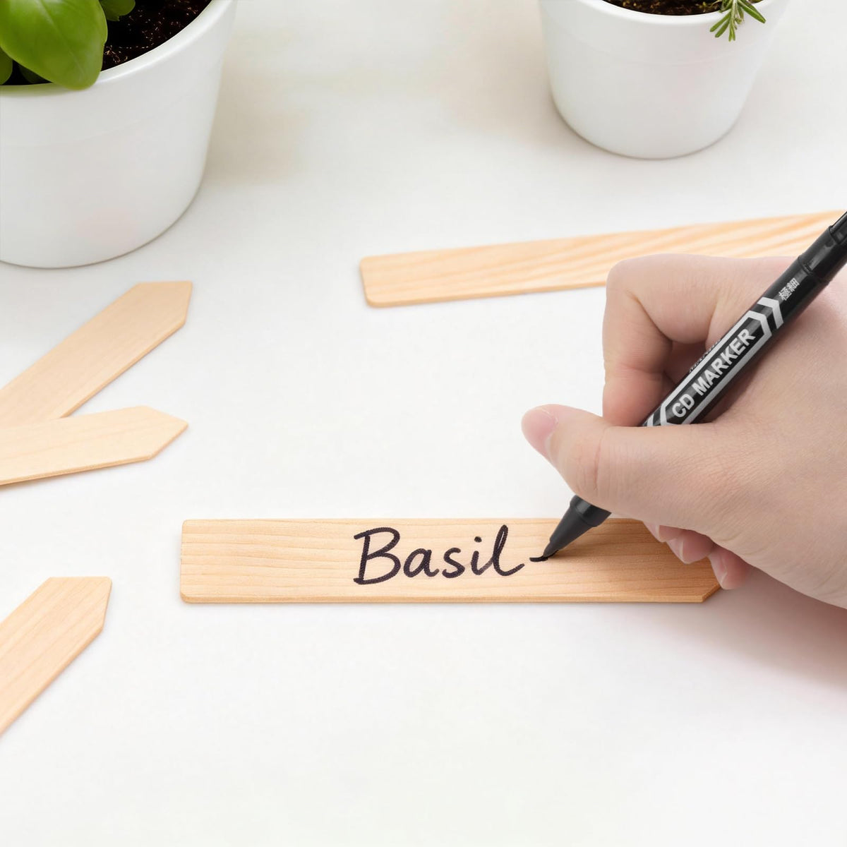 KINGLAKE wooden plant labels sticks stay firmly in soil for reliable marking.